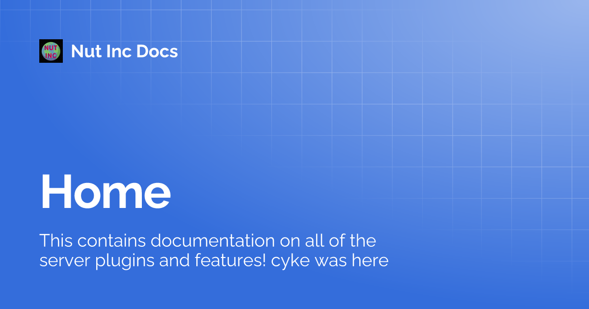 Home nut inc docs