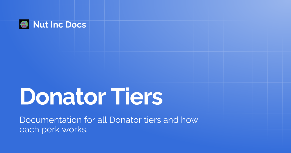 Donator Tiers | Nut Inc Docs