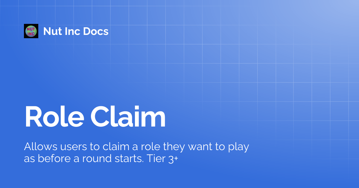 Role Claim | Nut Inc Docs